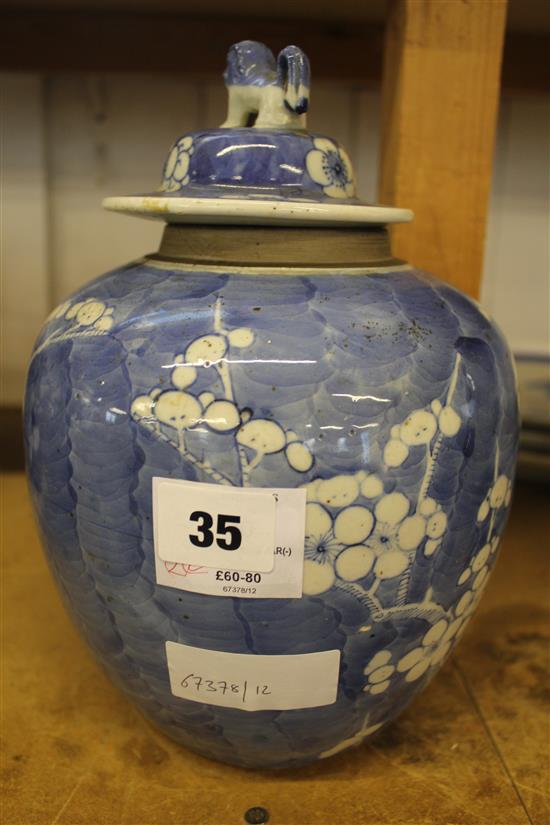 Chinese prunus jar(-)